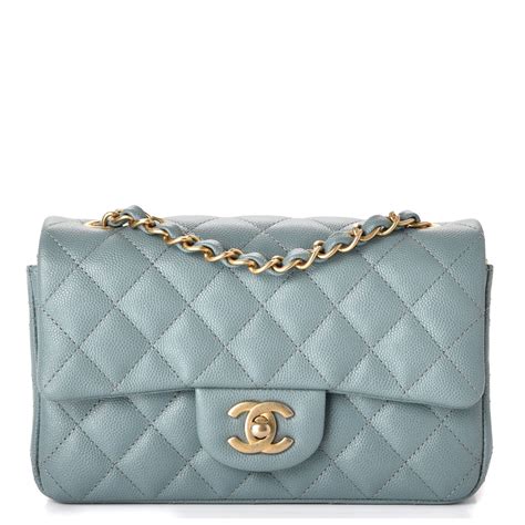 CHANEL Caviar Quilted Mini Rectangular Flap Blue